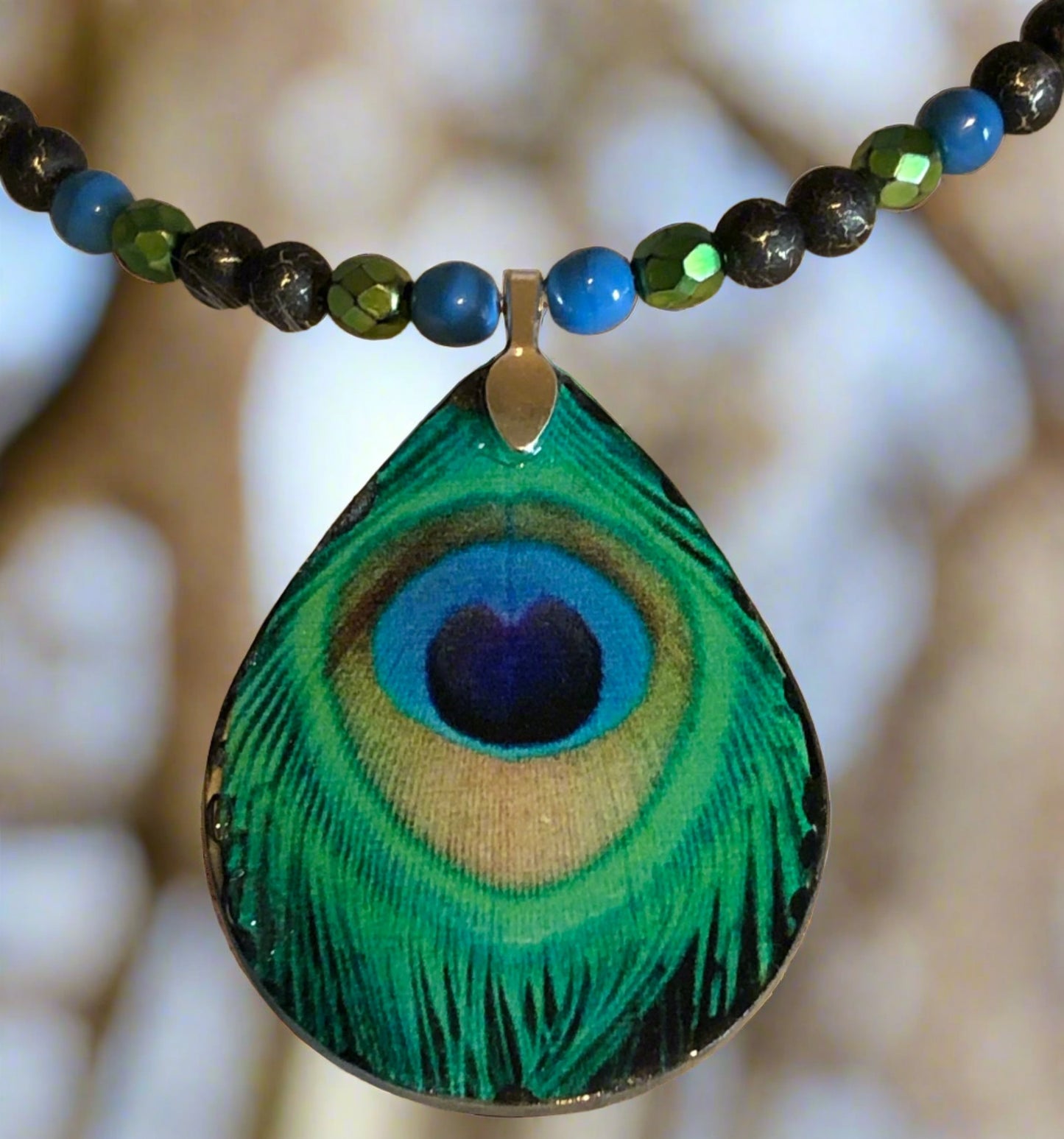 Peacock Hues #1 "SOLD" *Special Custom Order Handcrafted one-of-a-kind set)
