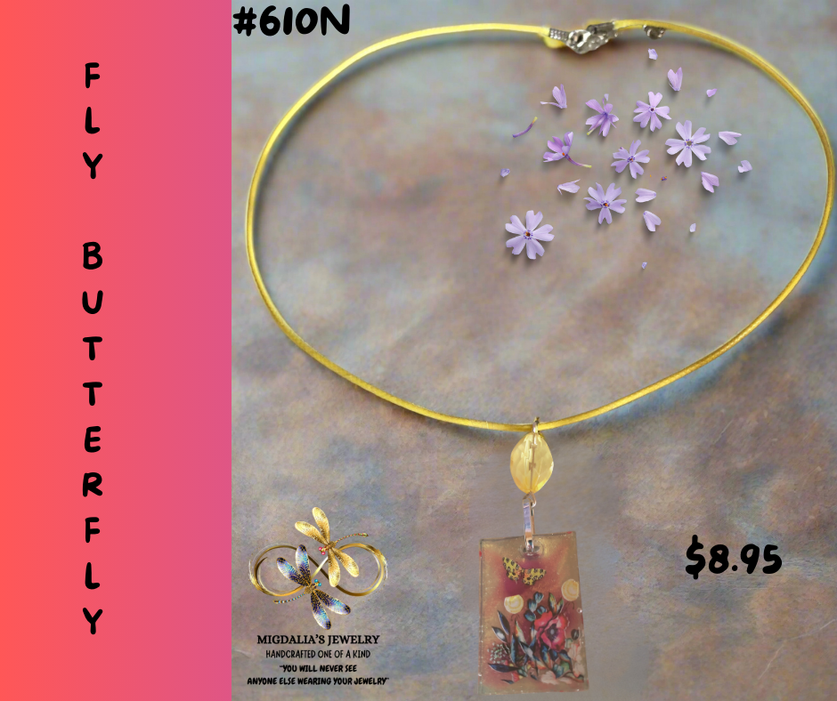 Fly Butterfly (Handcrafted one-of-a-kind necklace)