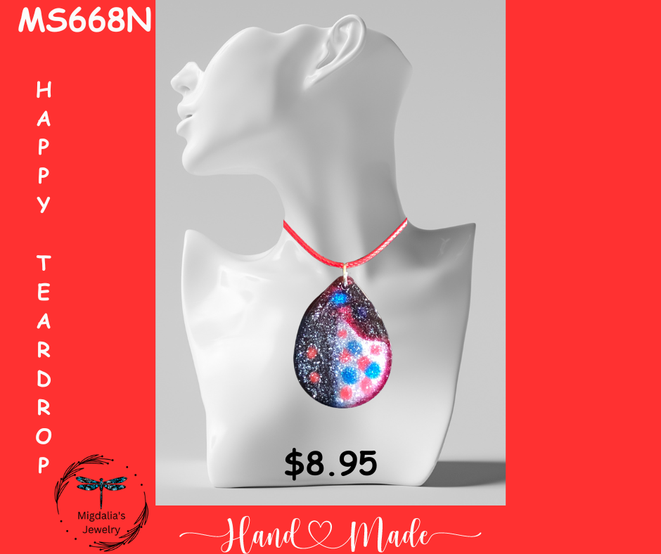 Happy Teardrop (Handcrafted one-of-a-kind necklace)