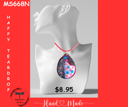 Happy Teardrop (Handcrafted one-of-a-kind necklace)