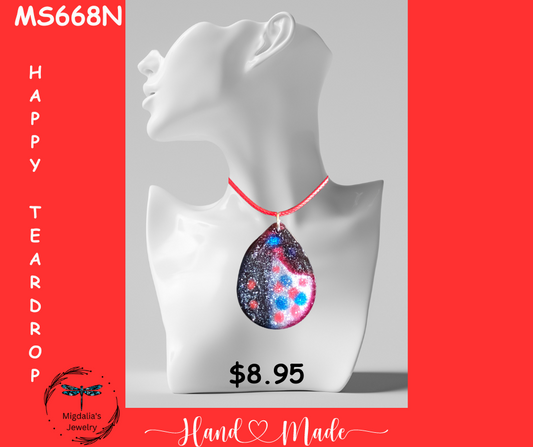 Happy Teardrop (Handcrafted one-of-a-kind necklace)