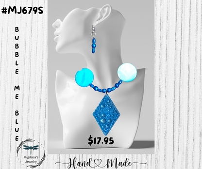 Bubble Me Blue "SOLD" (Handcrafted one-of-a-kind set)