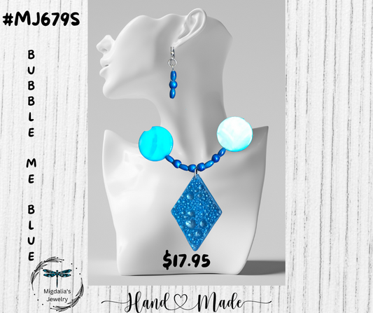 Bubble Me Blue "SOLD" (Handcrafted one-of-a-kind set)