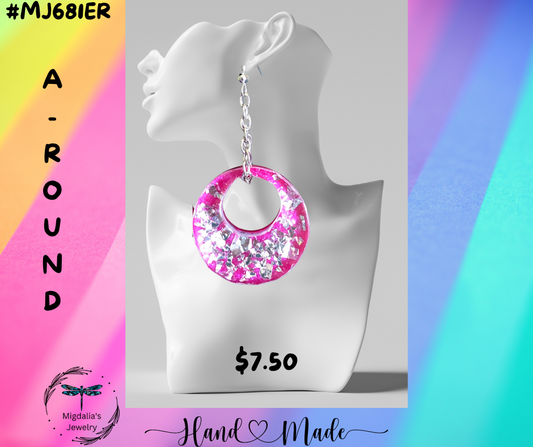 A~Round "SOLD" (Handcrafted one-of-a-kind earrings)