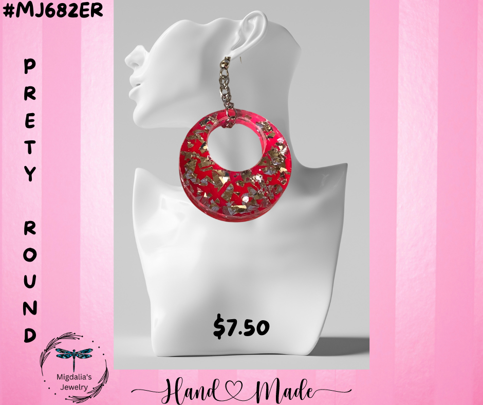 Pretty Round "SOLD" (Handcrafted one-of-a-kind earrings)
