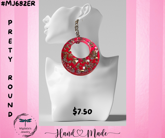 Pretty Round "SOLD" (Handcrafted one-of-a-kind earrings)