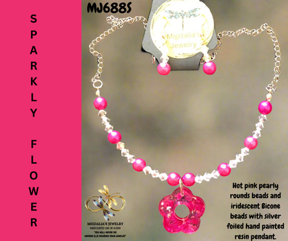 Sparkly Flower “SOLD” (Handcrafted one of a kind set)