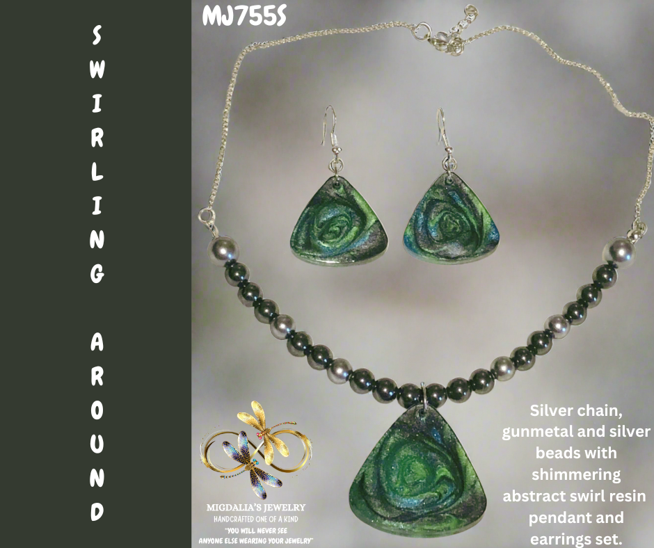 Swirling Around “SOLD” (Handcrafted one-of-a-kind set)