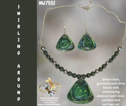 Swirling Around “SOLD” (Handcrafted one-of-a-kind set)