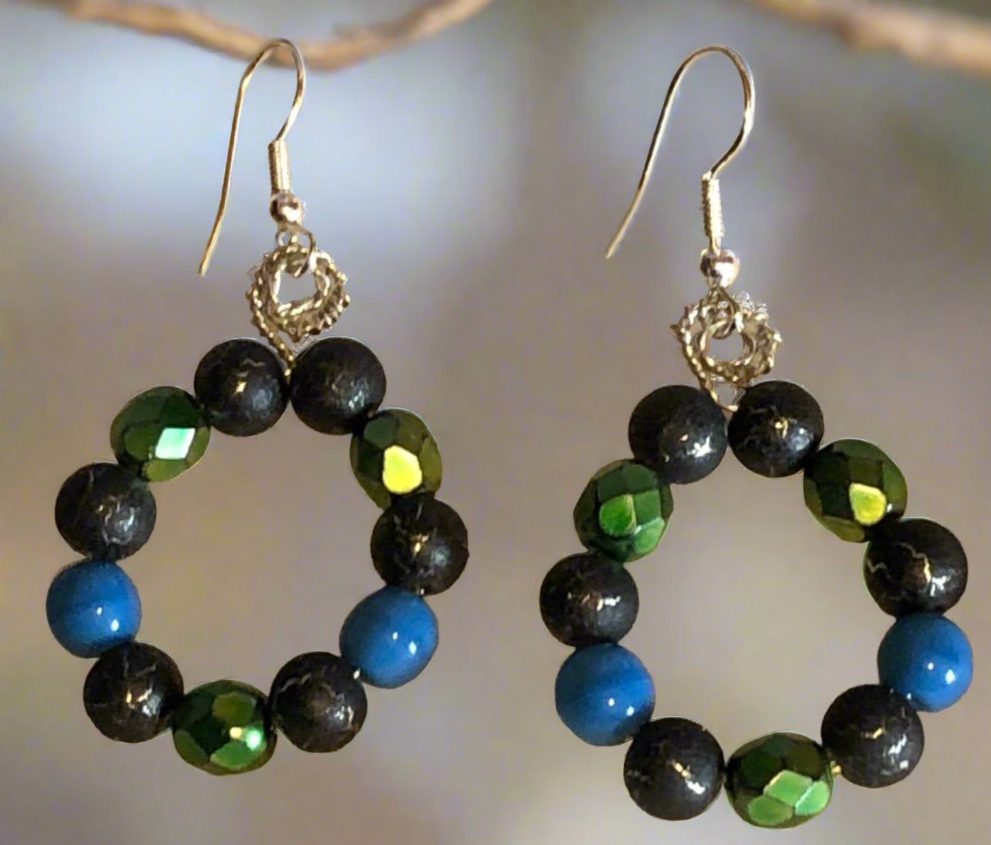 Peacock Hues #1 "SOLD" *Special Custom Order Handcrafted one-of-a-kind set)